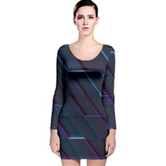 Glass-scifi-violet-ultraviolet Long Sleeve Velvet Bodycon Dress by Semog4
