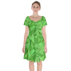 Mosaic-tile-geometrical-abstract Short Sleeve Bardot Dress by Semog4