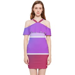 Pattern-banner-set-dot-abstract Shoulder Frill Bodycon Summer Dress by Semog4