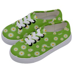 Daisy-flowers-floral-wallpaper Kids  Classic Low Top Sneakers