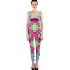 Checkerboard-squares-abstract---- One Piece Catsuit by Semog4