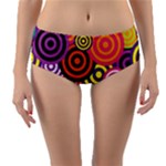 Abstract-circles-background-retro Reversible Mid-Waist Bikini Bottoms