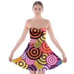 Abstract-circles-background-retro Strapless Bra Top Dress