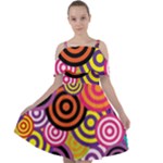 Abstract-circles-background-retro Cut Out Shoulders Chiffon Dress