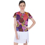Abstract-circles-background-retro Women s Sports Top