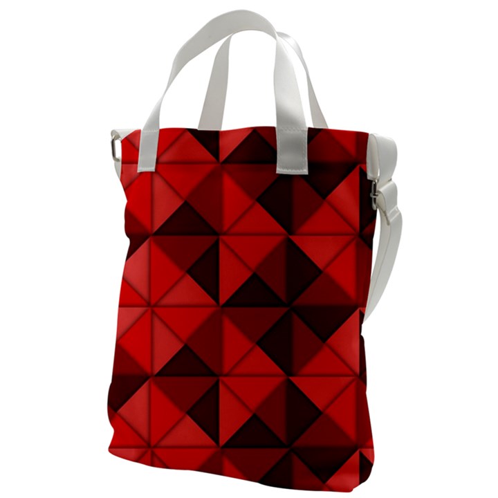 Red Diamond Shapes Pattern Canvas Messenger Bag