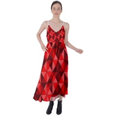 Red Diamond Shapes Pattern Tie Back Maxi Dress by Semog4