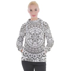 Vector Mandala Drawing Decoration Women s Hooded Pullover