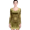 Background Pattern Golden Yellow Long Sleeve Bodycon Dress View1