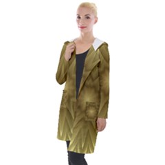 Background Pattern Golden Yellow Hooded Pocket Cardigan