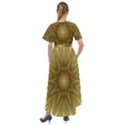 Background Pattern Golden Yellow Front Wrap High Low Dress View2