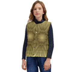 Background Pattern Golden Yellow Kid s Short Button Up Puffer Vest	