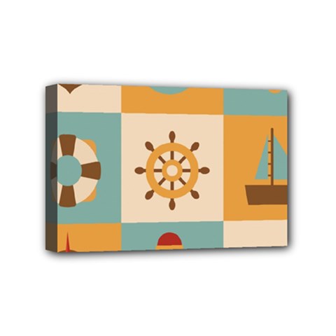 Nautical Elements Collection Mini Canvas 6  X 4  (stretched)