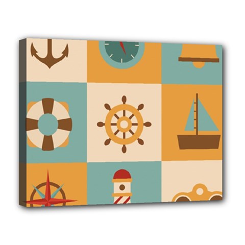Nautical Elements Collection Canvas 14  X 11  (stretched)