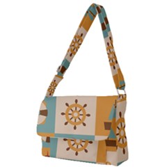 Nautical Elements Collection Full Print Messenger Bag (s)