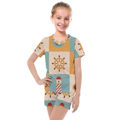 Nautical Elements Collection Kids  Mesh Tee And Shorts Set