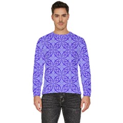 Decor Pattern Blue Curved Line Men s Fleece Sweatshirt