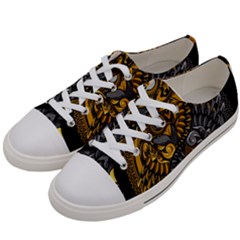 Yin Yang Owl Doodle Ornament Illustration Women s Low Top Canvas Sneakers by Semog4