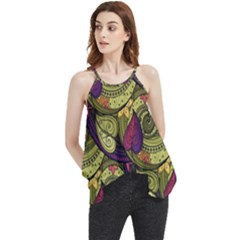 Pattern Vector Texture Style Garden Drawn Hand Floral Flowy Camisole Tank Top by Salman4z