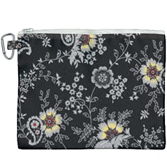 White And Yellow Floral And Paisley Illustration Background Canvas Cosmetic Bag (xxxl)