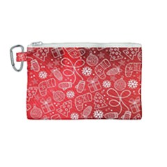 Christmas Pattern Red Canvas Cosmetic Bag (medium) by Salman4z
