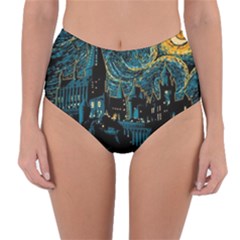 Hogwarts Castle Van Gogh Reversible High-waist Bikini Bottoms by Salman4z