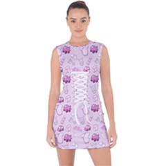 Baby Toys Lace Up Front Bodycon Dress by SychEva