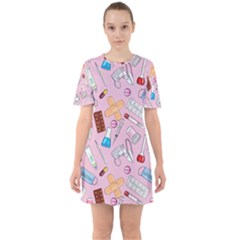 Medical Sixties Short Sleeve Mini Dress