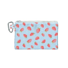 Strawberry Canvas Cosmetic Bag (small) by SychEva