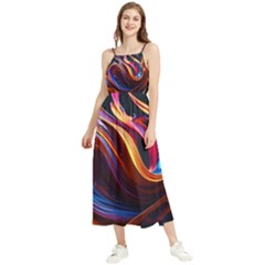 Waves Splash Liquid Paint Wall Boho Sleeveless Summer Dress by Jancukart