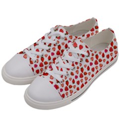 Watercolor Strawberry Women s Low Top Canvas Sneakers by SychEva