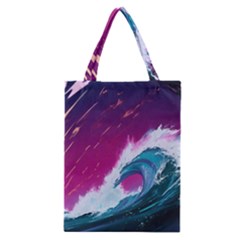 Tsunami Waves Ocean Sea Nautical Nature Water Unique Classic Tote Bag by Jancukart