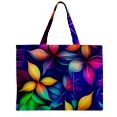 Ai Generated Artwork Leaves Nature Pattern Zipper Mini Tote Bag by Jancukart