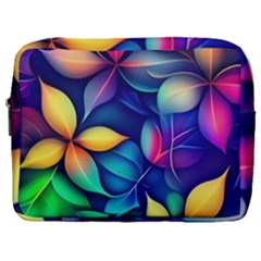 Ai Generated Artwork Leaves Nature Pattern Make Up Pouch (large) by Jancukart