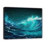 Tsunami Waves Ocean Sea Nautical Nature Water 7 Canvas 14  x 11  (Stretched)