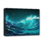 Tsunami Waves Ocean Sea Nautical Nature Water 7 Deluxe Canvas 16  x 12  (Stretched) 