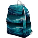 Tsunami Waves Ocean Sea Nautical Nature Water 7 Top Flap Backpack