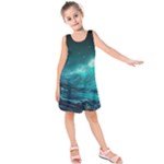 Tsunami Waves Ocean Sea Nautical Nature Water 7 Kids  Sleeveless Dress