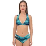 Tsunami Waves Ocean Sea Nautical Nature Water 7 Double Strap Halter Bikini Set