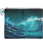 Tsunami Waves Ocean Sea Nautical Nature Water 7 Canvas Cosmetic Bag (XXXL)