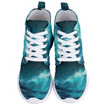 Tsunami Waves Ocean Sea Nautical Nature Water 7 Women s Lightweight High Top Sneakers