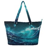Tsunami Waves Ocean Sea Nautical Nature Water 7 Full Print Shoulder Bag