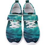 Tsunami Waves Ocean Sea Nautical Nature Water 7 Men s Velcro Strap Shoes