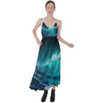 Tsunami Waves Ocean Sea Nautical Nature Water 7 Tie Back Maxi Dress