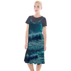 Waves Ocean Sea Tsunami Nautical 2 Camis Fishtail Dress by Jancukart