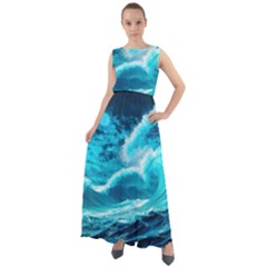 Waves Ocean Sea Tsunami Nautical 3 Chiffon Mesh Boho Maxi Dress by Jancukart