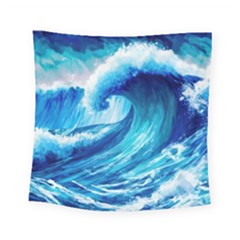 Tsunami Tidal Wave Ocean Waves Sea Nature Water 3 Square Tapestry (small) by Jancukart
