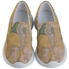 Vintage World Map Physical Geography Kids Lightweight Slip Ons by Sudheng