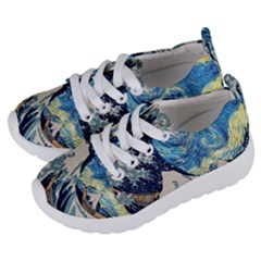 The Great Wave Of Kanagawa Painting Starry Night Van Gogh Kids  Lightweight Sports Shoes