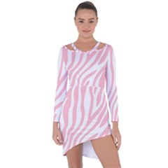 Pink Zebra Vibes Animal Print  Asymmetric Cut-out Shift Dress by ConteMonfrey
